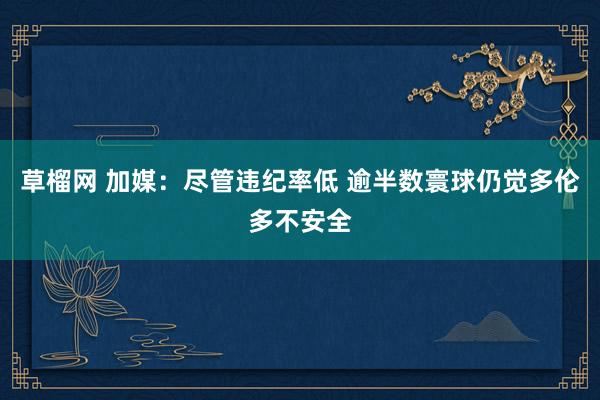 草榴网 加媒：尽管违纪率低 逾半数寰球仍觉多伦多不安全