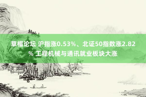 草榴论坛 沪指涨0.53%、北证50指数涨2.82% 工程机械与通讯就业板块大涨
