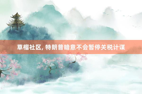 草榴社区， 特朗普暗意不会暂停关税计谋