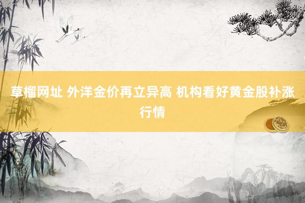 草榴网址 外洋金价再立异高 机构看好黄金股补涨行情